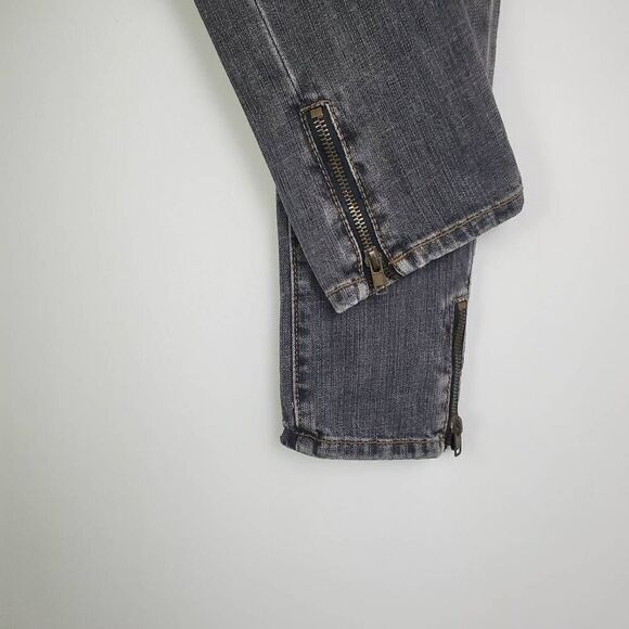 Gap 1969 Size 1 Black skinny Zipper Bottom Denim Jeans - Picture 3 of 9